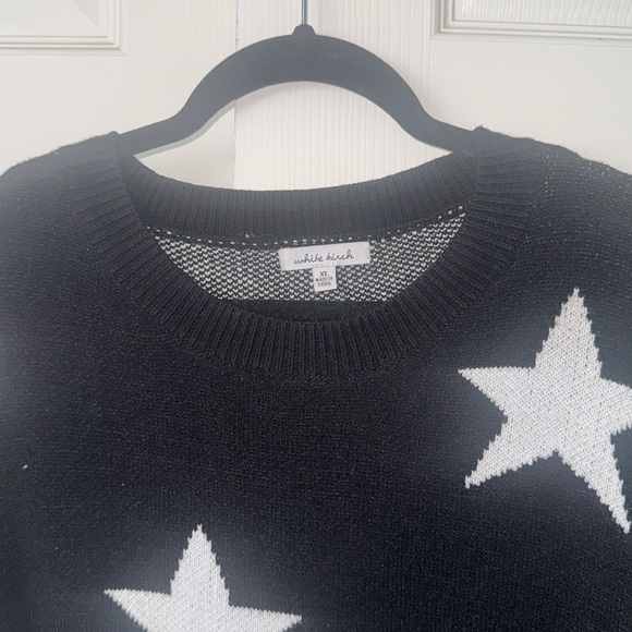 White Birch Black Sweater with White Star Pattern - Picture 2 of 4